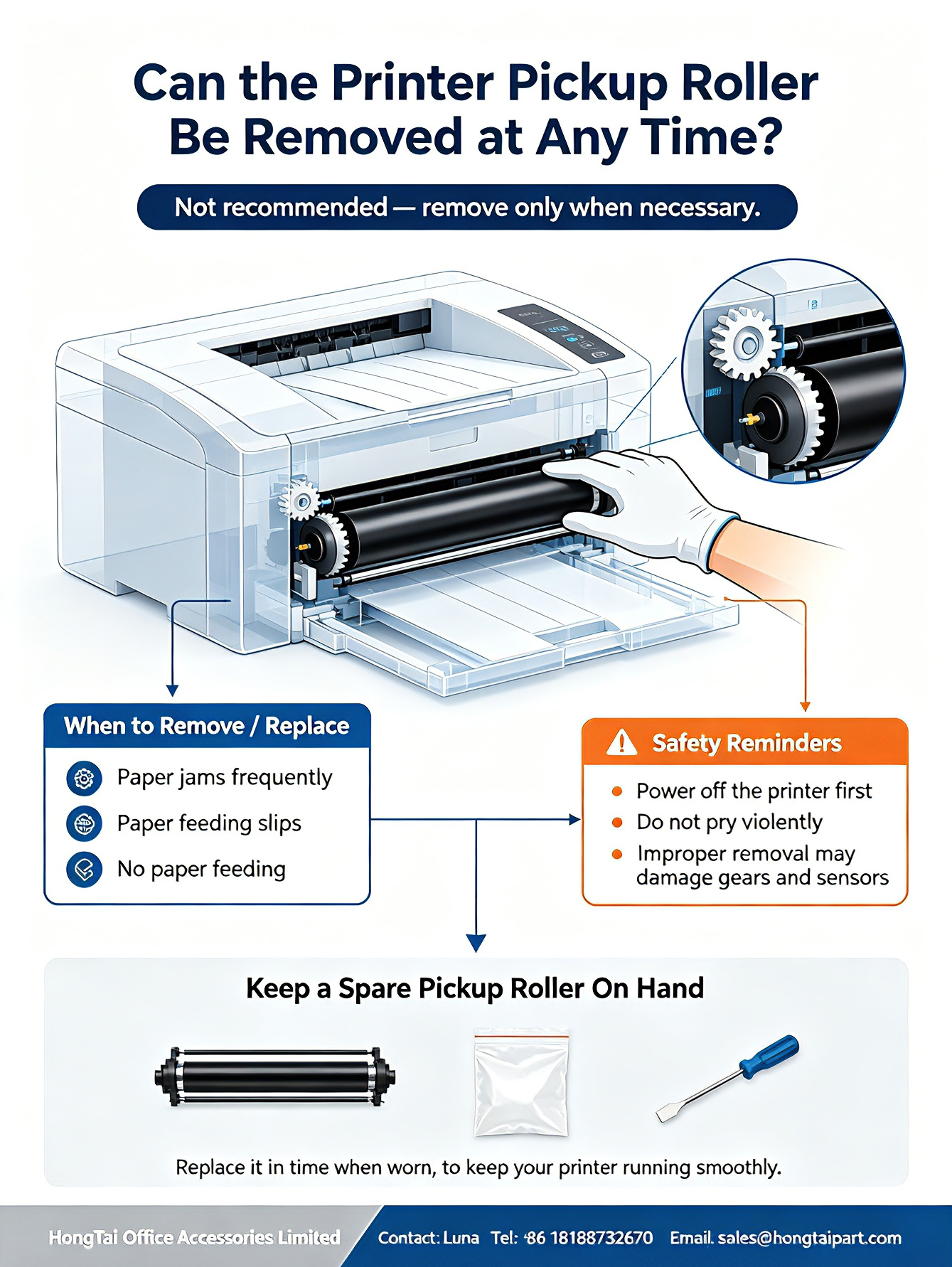 أحدث مدونات الشركة حول Can Printer Pickup Roller Be Removed At Any Time? Maintenance Guide