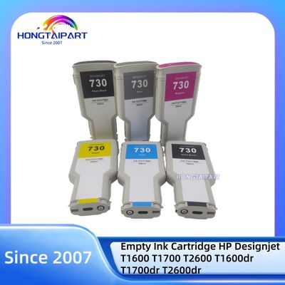 شراء 300ML Empty Ink Cartridge 730 P2V71A-MK P2V73A-PK P2V68A-C P2V70A-Y P2V69A-M P2V72A-G for HP Designjet T1600 T1700 T2600 T1600dr T1700dr T2600dr التصنيع عبر الإنترنت