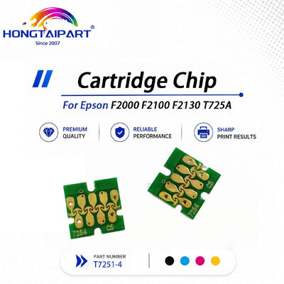 شريحة خرطوشة T7251-4 للاستخدام مرة واحدة متوافقة مع Epson F2000 F2100 F2130 T725A تستجيب للإشارة ومعايرة دقيقة